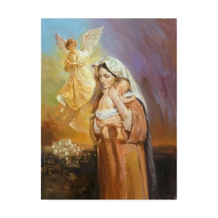 Hal Frenck 'Mary And Angel' Canvas Art,14x19